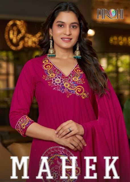 Pirohi mahek 3pcs wholesale kurtis online surat